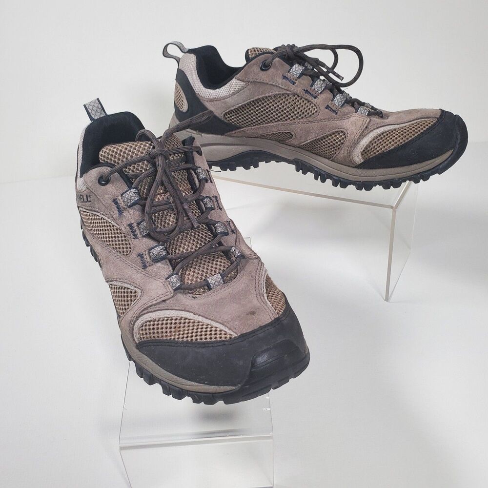 Merrell Men’s Hiking Shoes Size 10.5 Brown Black Suede Outdoors Boots "Boulder"